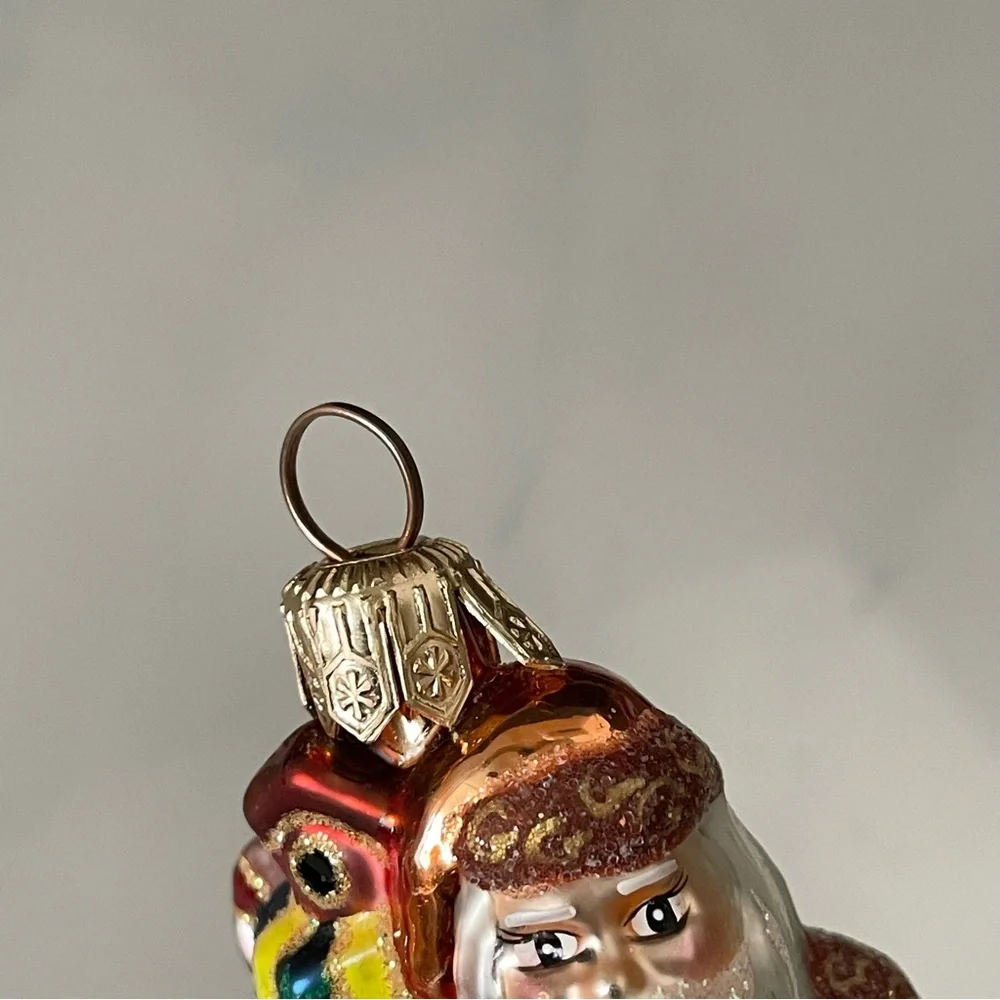 Santa in Striped Coat with Lantern - Ornament by Christopher Radko